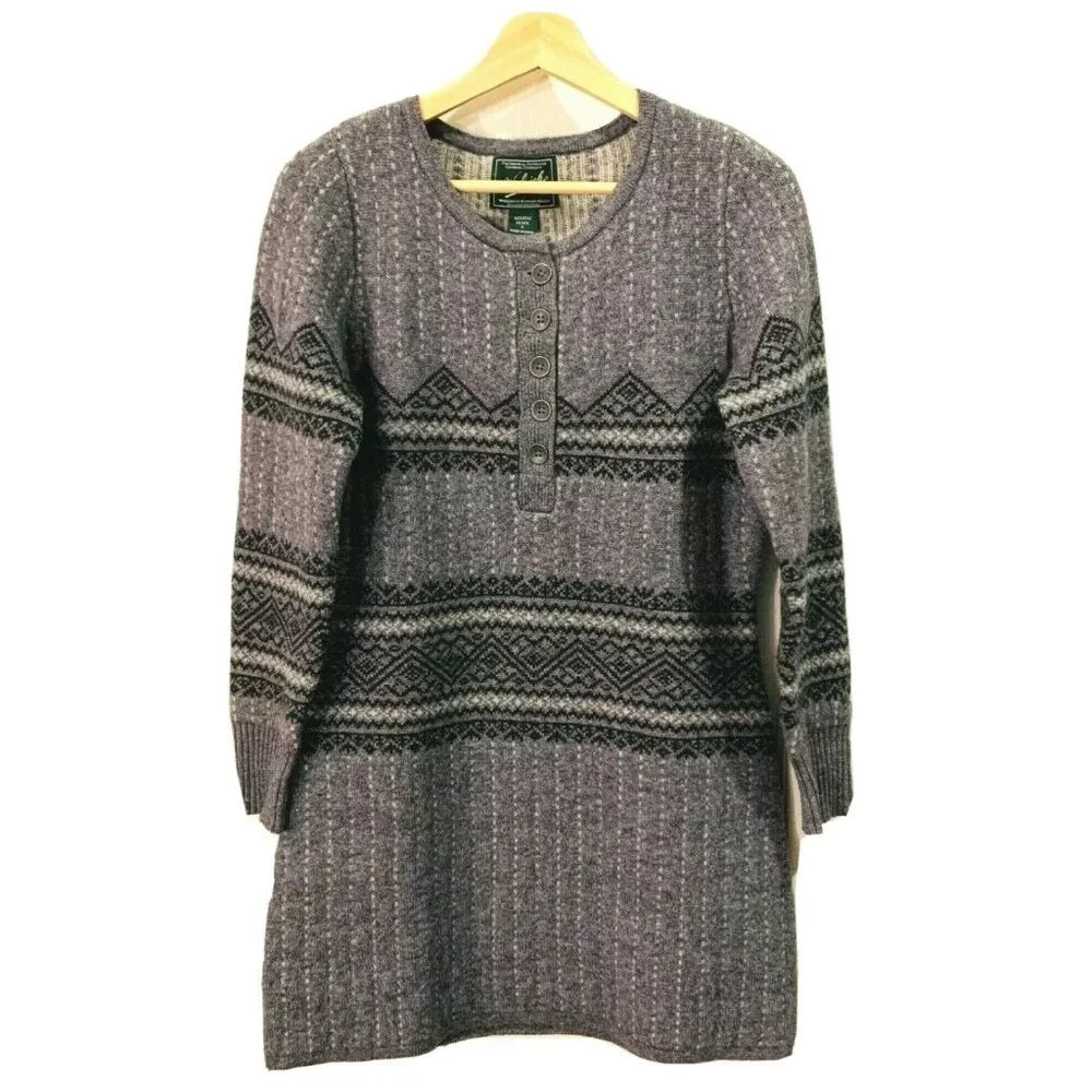 Woolrich Fair Isle Wool Petite Sweater Dress Tunic‎